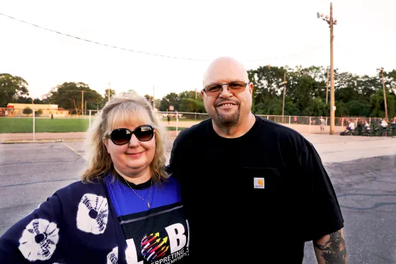 Dawn and Dano at a baseball game